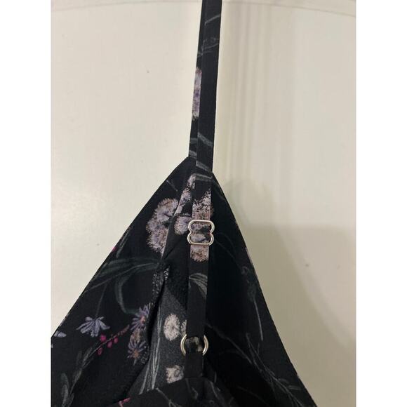 AMOUR VERT NWT Briana Washable Silk Bias Cut Slip Dress Black Floral Size Med - Picture 12 of 16